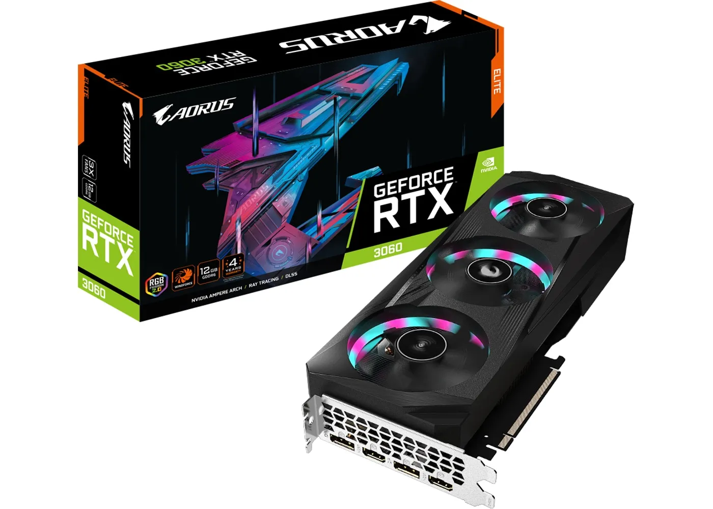 Gigabyte Nvidia Geforce® RTX 3060 Aorus Elite - 12GB GDDR6 2X HDMI/2X DP V2.0