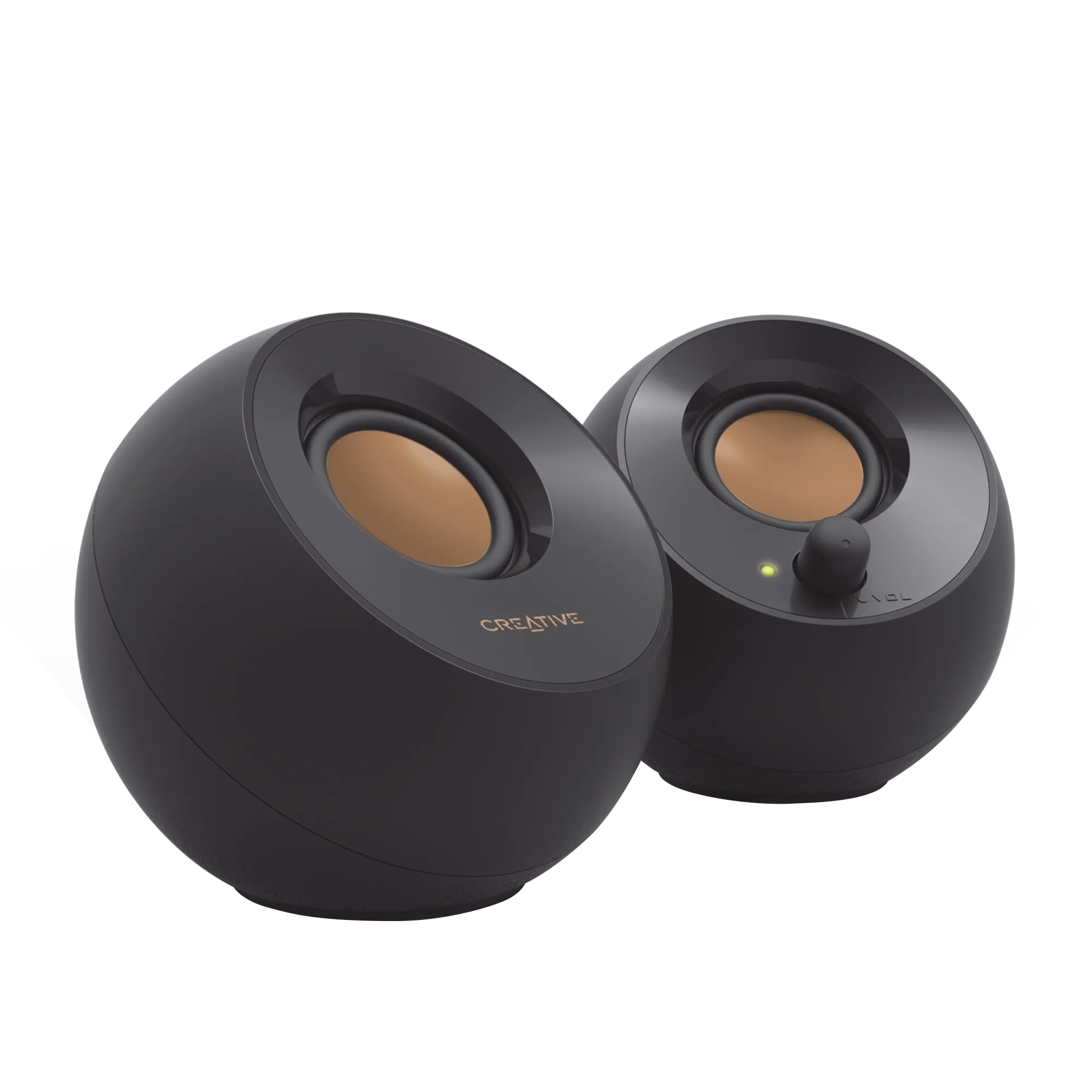 RCT 2.0 USB-Powered Desktop Speakers; 4.4W Rms; Freq-50Hz to 20Khz; Passive Radiators; 45° Elevated Drivers; 3.5mm Stereo Jack; Bla